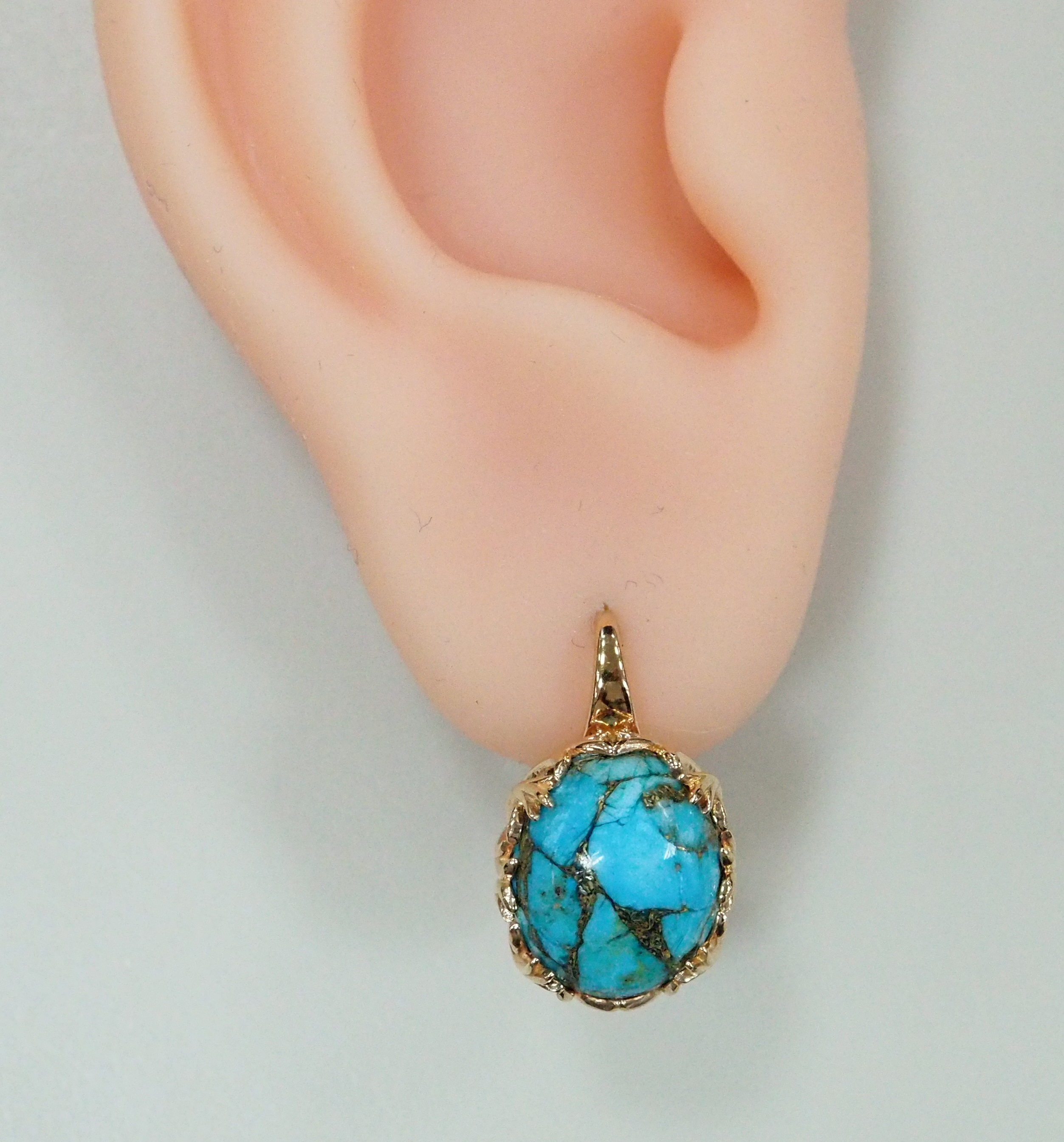 Серебряные серьги с бирюзой